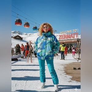 Vintage Elho coat Snowboarding jacket coat rad retro print‎ winter coat